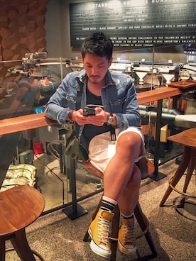 「OBEY」｜「アイテム（カーゴパンツ）」を使った、Alexchenさん（メンズ・173cm）の春コーディネート