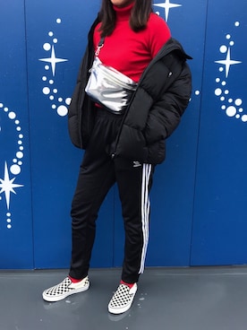 「TDL」｜「アイテム（スリッポン）」を使った、momokaさん（レディース・175cm）の冬コーディネート