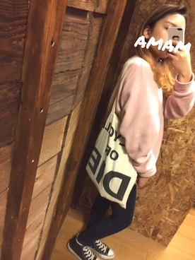 「リップ」｜「アイテム（口紅/リップティント/グロス）」を使った、amamさん（レディース・161cm）の春コーディネート