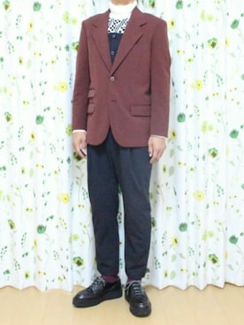 「クリスマス」｜「アイテム（サロペット/オーバーオール）」を使った、タケゴールさん（メンズ・176cm）の秋コーディネート