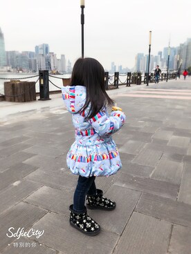 「fafa（フェフェ）のアイテム（ジャケット/アウター）」を使った、miss  Pengさん（キッズ・104cm）の冬コーディネート