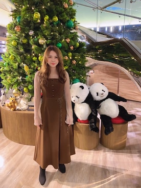 「アイテム（その他トップス、ゴールド系）」を使った、Apple Linさん（レディース・162cm）の冬コーディネート