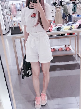 「b+ab（ビープラスエービー）のアイテム」を使った、Edieさん（レディース・160cm）の夏コーディネート