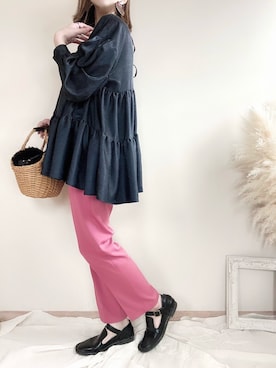 「rectangle（レクタングル）のアイテム（パンツ）」を使った、ゆんさん（レディース・165cm）の春コーディネート