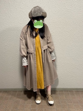 「sakishimatokyo（サキシマトーキョー）のアイテム（その他アウター）」を使った、あゆこぴ 🐸さん（レディース・153cm）の冬コーディネート