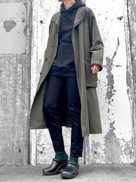 「zozoデニム」｜「アイテム（トレンチコート）」を使った、hatahiroさん（メンズ・171cm）の春コーディネート