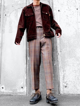 hatahiroさんの「＜Steven Alan＞ MIX CHECK SUPER BAGGY TAPERED HALF EASY PANTS-JUST/パンツ」を使ったコーディネート