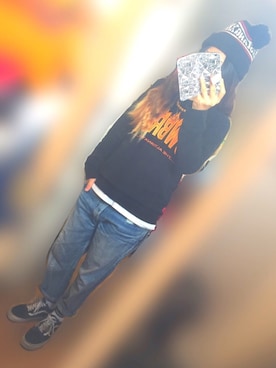 「スタッズ」｜「アイテム（レッグウェア）」を使った、✯SAYAmosh✯さん（レディース・164cm）の冬コーディネート