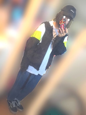 「ナイロンパーカー」｜「アイテム（アクセサリー）」を使った、✯SAYAmosh✯さん（レディース・163cm）の秋コーディネート