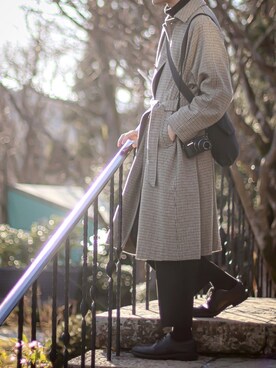 「MACKINTOSH PHILOSOPHY（ﾏｯｷﾝﾄｯｼｭ ﾌｨﾛｿﾌｨｰ）のアイテム（ステンカラーコート）」を使った、しゅたさん（メンズ・181cm）の冬コーディネート
