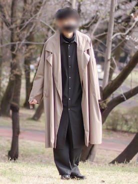「my beautiful landlet（マイビューティフルランドレット）のアイテム（トレンチコート）」を使った、しゅたさん（メンズ・181cm）の春コーディネート