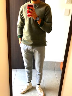 「BLACK SIGN（ブラックサイン）のアイテム（トップス）」を使った、Kさん（メンズ・173cm）の秋コーディネート