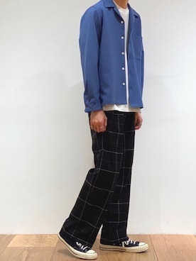 「ブルー x ホワイト」｜「アイテム（その他）」を使った、masaki_naraさん（メンズ・178cm）の春コーディネート