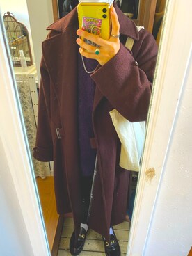「shiki tokyo（シキトウキョウ）のアイテム（トレンチコート）」を使った、nippyさん（メンズ・161cm）の冬コーディネート