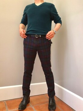 「TOPMAN（トップマン）のアイテム（スラックス）」を使った、加州さん（メンズ・168cm）の春コーディネート