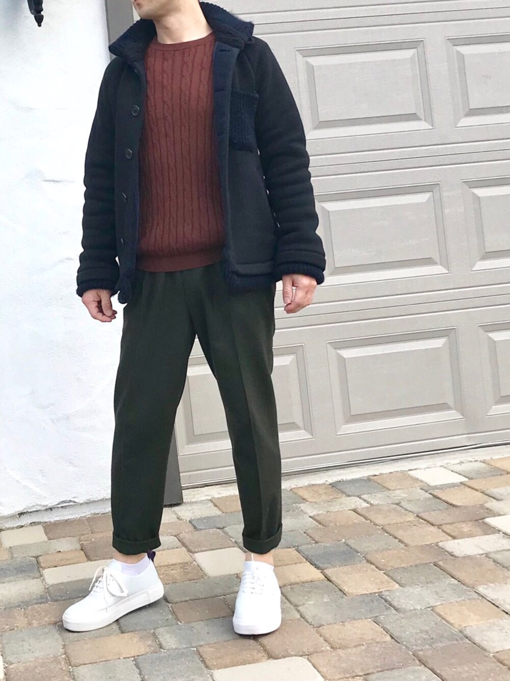 「ootd、outfit、men、street、STYLE、streetstyle、fashion、winter、spring」｜「BLUE BLUEのアイテム（テーラードジャケット、ブルー系）」を使った、加州さん（メンズ・168cm）の春コーディネートの1枚目の写真