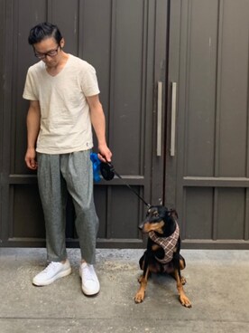 「pants」｜「アイテム（その他）」を使った、加州さん（メンズ・168cm）の秋コーディネート