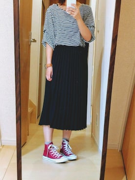「くつした」｜「アイテム（アナログ腕時計）」を使った、raichiさん（レディース・151cm）の春コーディネート