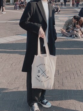 「COMME　CA COMMUNE（コムサコミューン）のアイテム（ジャケット/アウター）」を使った、aiatakeさん（メンズ・170cm）の冬コーディネート