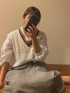 「ehka sopo（エヘカソポ）のアイテム（スカート、グレー系）」を使った、春谷 さくらさん（レディース・151cm）の春コーディネート