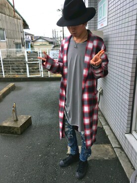 「Buffalo Bobs（バッファローボブズ）のアイテム（帽子）」を使った、rudoさん（メンズ・174cm）の春コーディネート