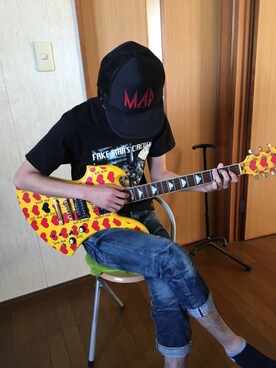 「Moonage Devilment（ムーンエイジデビルメント）のアイテム（キャップ）」を使った、rudoさん（メンズ・174cm）の春コーディネート
