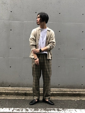 「417 EDIFICE（フォーワンセブンエディフィス）のアイテム（スリッポン）」を使った、417ｂｙEDIFICE渋谷店さん（メンズ・176cm）の春コーディネート