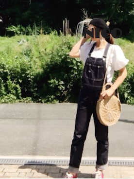 「サークルバッグ」｜「アイテム（オールインワン・サロペット）」を使った、nico   Elinさん（レディース・162cm）の夏コーディネート