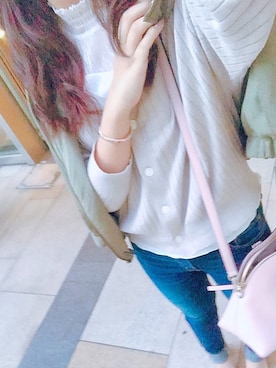 「NICE CLAUP（ナイスクラップ）のアイテム（ブルゾン）」を使った、Noahさん（レディース・157cm）の春コーディネート