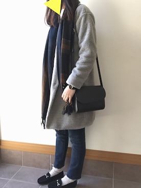 「カットオフ」｜「アイテム（その他アウター）」を使った、s a y a ▽さん（レディース・164cm）の冬コーディネート
