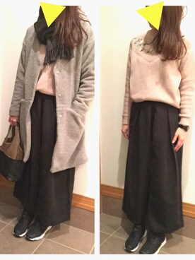 「Samansa Mos2 blue（サマンサモスモスブルー）のアイテム（その他アウター）」を使った、s a y a ▽さん（レディース・164cm）の冬コーディネート