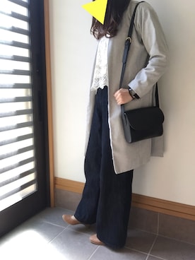 「chambre de charme（シャンブルドゥシャーム）のアイテム（ノーカラージャケット）」を使った、s a y a ▽さん（レディース・164cm）の春コーディネート