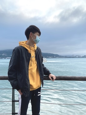 「nike」｜「アイテム（MA-1）」を使った、Kaiさん（メンズ・170cm）の冬コーディネート