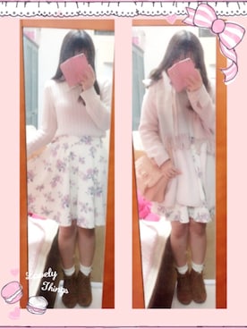 「ピンクコート」｜「アイテム（その他）」を使った、미카🐰💕さん（レディース・154cm）の春コーディネート