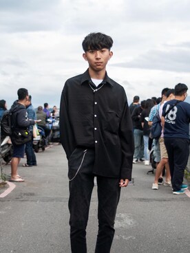 「5（ファイブ）のアイテム（トップス）」を使った、Weiiiさん（メンズ・172cm）の春コーディネート
