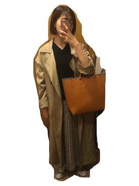 「FREE'S MART（フリーズマート）のアイテム（トレンチコート）」を使った、Kannaさん（レディース・162cm）の秋コーディネート