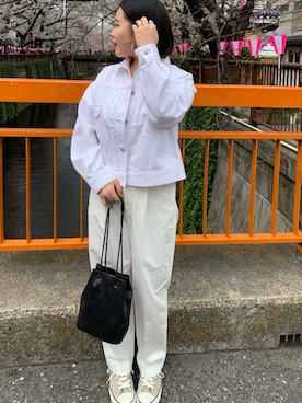 「H&M（エイチ・アンド・エム）のアイテム（ジャケット/アウター）」を使った、louisさん（レディース・153cm）の春コーディネート