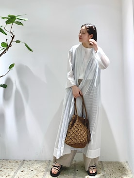 「RODE SKO（ロデスコ）のMARIA タッセルペーパーショルダー（ショルダーバッグ）」を使った、louisさん（レディース・153cm・20代）の春コーディネート