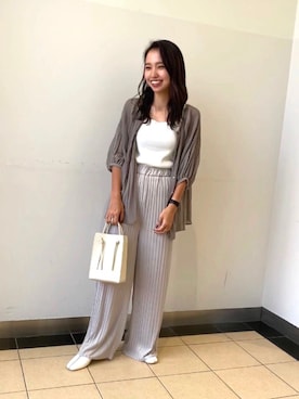 「JEANASIS（ジーナシス）のアイテム（その他トップス）」を使った、かのんさん（レディース・155cm）の夏コーディネート