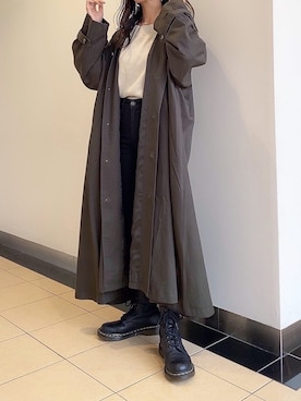 「アイテム（ステンカラーコート）」を使った、かのんさん（レディース・155cm・20代）の秋コーディネート