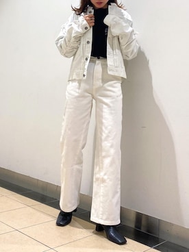 「JEANASIS（ジーナシス）のアイテム（デニムジャケット）」を使った、かのんさん（レディース・155cm）の冬コーディネート
