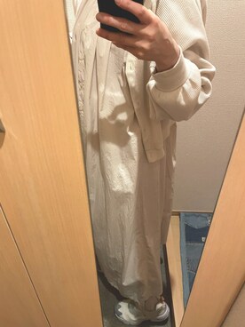 「LAKOLE（ラコレ）のアイテム（シャツワンピース）」を使った、conqさん（レディース・157cm）の春コーディネート