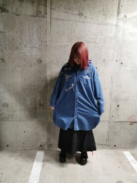 ういさんの「タイプブルー ハンドクラフト デニムシャツ/ TYPE BLUE L-L/S HAND CRAFT DENIM SHIRT」を使ったコーディネート