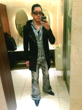 「Buffalo Bobs（バッファローボブズ）のアイテム（ライダースジャケット）」を使った、NochiComa(✿´▽｀)ばっくんさん（メンズ・174cm）の秋コーディネート