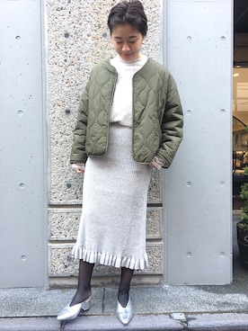 「mystic（ミスティック）のアイテム（ブルゾン）」を使った、okamuraさん（レディース・156cm）の冬コーディネート