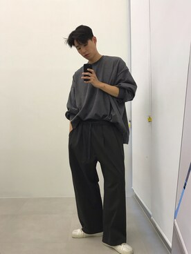 「menswear」｜「アイテム（スラックス）」を使った、shuichiさん（メンズ・187cm）の秋コーディネート