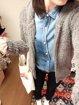 「デニムonデニム」｜「アイテム（その他アウター）」を使った、ようこさん（レディース・174cm）の冬コーディネート