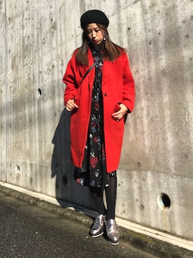 「JEANASIS（ジーナシス）のシャツワンピース/743980 （ワンピース）」を使った、岡田万里奈（LoVendoЯ）さん（レディース・166cm）の秋コーディネート