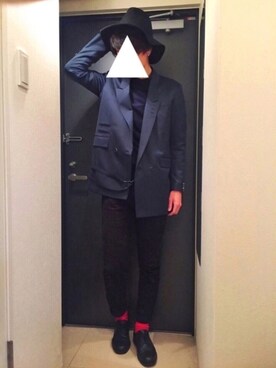 「SHAREEF（シャリーフ）のアイテム（テーラードジャケット）」を使った、TaQさん（メンズ・180cm）の冬コーディネート