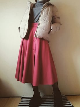 「UNTITLED（アンタイトル）のアイテム（スカート）」を使った、うたみるのさん（レディース・151cm）の冬コーディネート